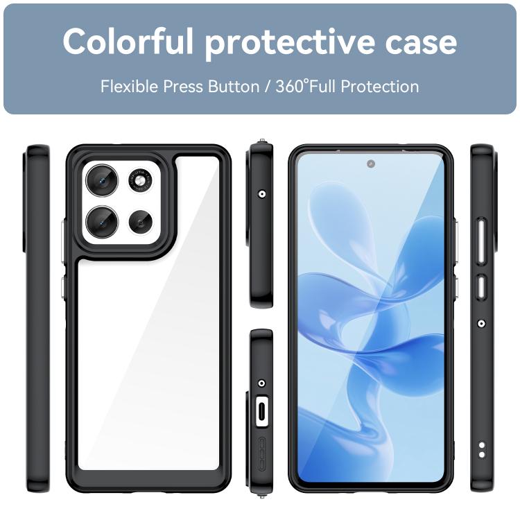 For Motorola Moto G100 Pro 5G Colorful Series Acrylic Hybrid TPU Phone Case(Black)