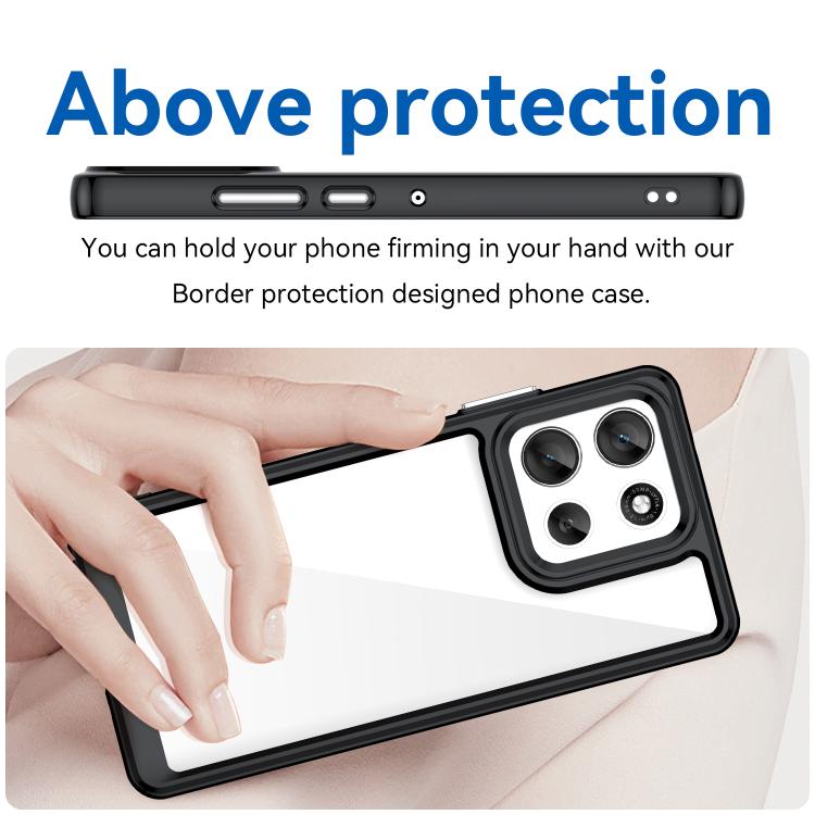 For Motorola Moto G100 Pro 5G Colorful Series Acrylic Hybrid TPU Phone Case(Black)