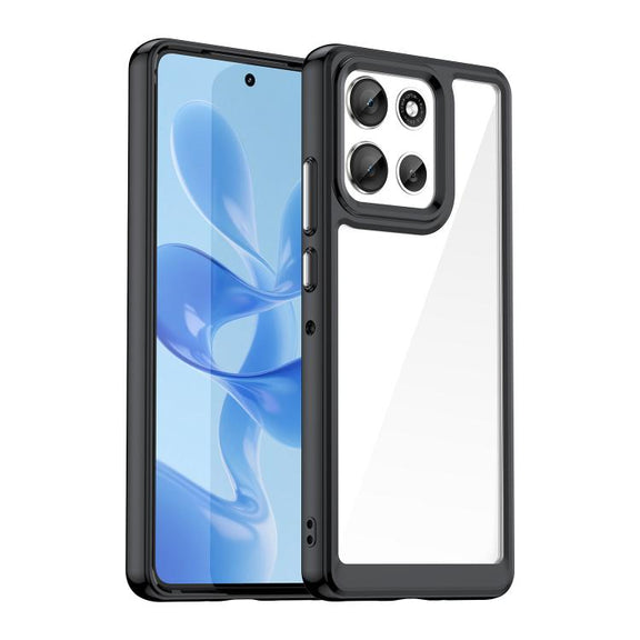 For Motorola Moto G100 Pro 5G Colorful Series Acrylic Hybrid TPU Phone Case(Black)