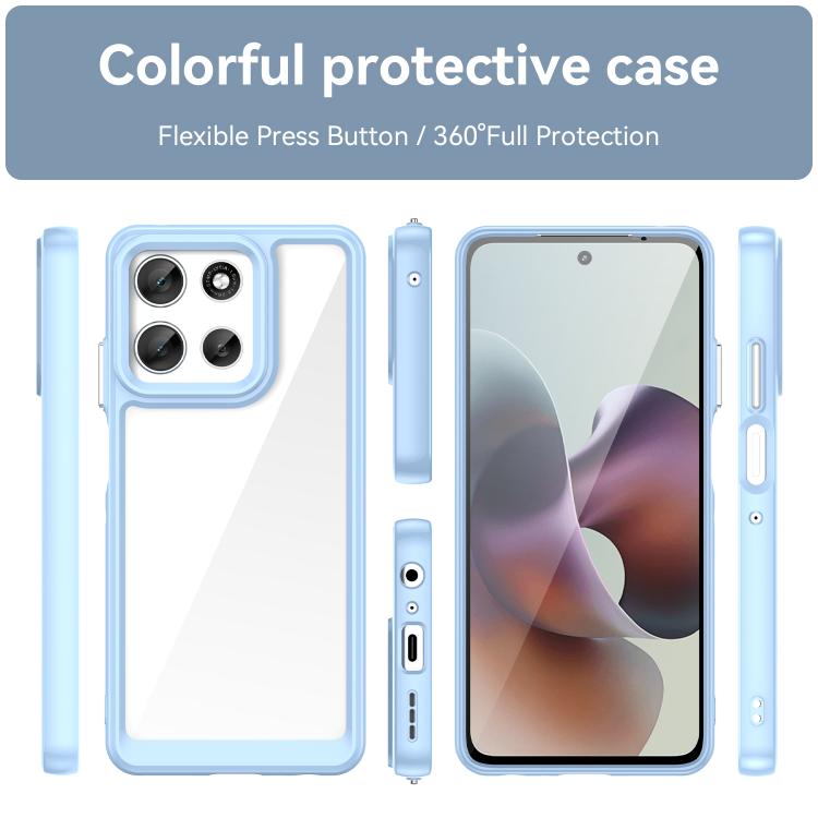 For Motorola Moto G66y 5G Colorful Series Acrylic Hybrid TPU Phone Case(Blue)
