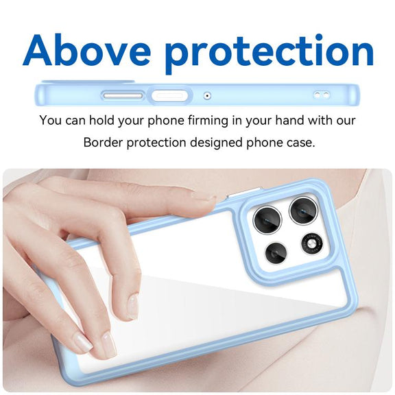 For Motorola Moto G66y 5G Colorful Series Acrylic Hybrid TPU Phone Case(Blue)