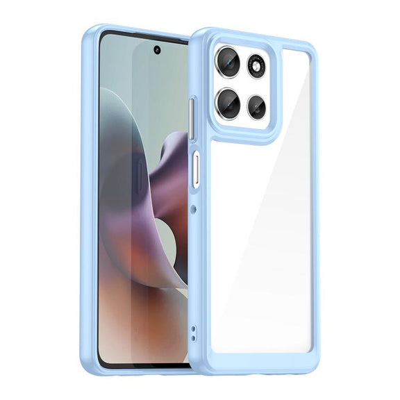 For Motorola Moto G66y 5G Colorful Series Acrylic Hybrid TPU Phone Case(Blue)