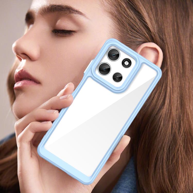 For Motorola Moto G66y 5G Colorful Series Acrylic Hybrid TPU Phone Case(Blue)
