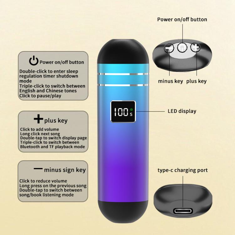 QY09 Bone Conduction Bluetooth 5.3  Sleep Speaker(Purple)