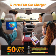 JOYROOM CCL05 4 in 1 Retractable Cable Car Charger(Dark Gray)