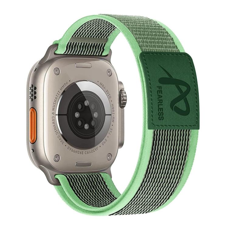 For Apple Watch 46mm / 49mm / 45mm / 44mm Fearless Trail Loop Nylon Band(Light Mint)