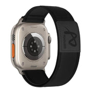 For Apple Watch 46mm / 49mm / 45mm / 44mm Fearless Trail Loop Nylon Band(Black)
