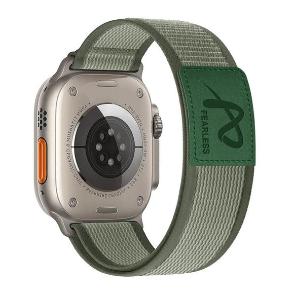 For Apple Watch 46mm / 49mm / 45mm / 44mm Fearless Trail Loop Nylon Band(Green)