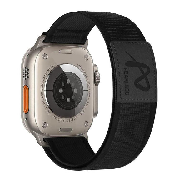 For Apple Watch 42mm / 41mm / 40mm / 38mm Fearless Trail Loop Nylon Band(Black)