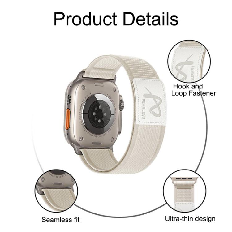For Apple Watch 46mm / 49mm / 45mm / 44mm Fearless Trail Loop Nylon Band(Pink)