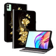 For Tecno Megapad 11 Crystal Texture Painted Leather Tablet Case(Gold Butterfly Rose) - Others by PMC TechLife | Online Shopping South Africa | PMC TechLife | Buy Now Pay Later Mobicred