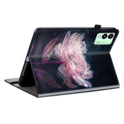 For Tecno Megapad 11 Crystal Texture Painted Leather Tablet Case(Purple Peony)