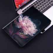 For Tecno Megapad 11 Crystal Texture Painted Leather Tablet Case(Purple Peony)