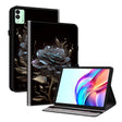For Tecno Megapad 11 Crystal Texture Painted Leather Tablet Case(Black Rose) - Others by PMC TechLife | Online Shopping South Africa | PMC TechLife | Buy Now Pay Later Mobicred
