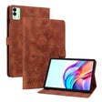 For Tecno Megapad 11 Lily Embossed Leather Tablet Case(Brown) - Others by PMC TechLife | Online Shopping South Africa | PMC TechLife | Buy Now Pay Later Mobicred