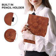 For Tecno Megapad 11 Lily Embossed Leather Tablet Case(Brown)