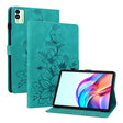 For Tecno Megapad 11 Lily Embossed Leather Tablet Case(Green) - Others by PMC TechLife | Online Shopping South Africa | PMC TechLife | Buy Now Pay Later Mobicred