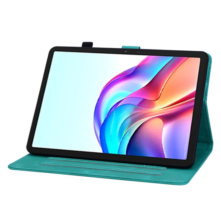 For Tecno Megapad 11 Lily Embossed Leather Tablet Case(Green)