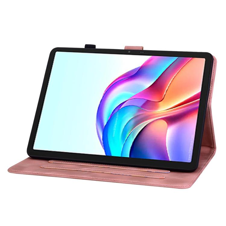 For Tecno Megapad 11 Lily Embossed Leather Tablet Case(Pink)