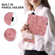 For Tecno Megapad 11 Lily Embossed Leather Tablet Case(Pink)
