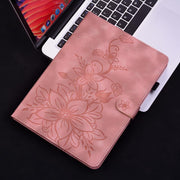 For Tecno Megapad 11 Lily Embossed Leather Tablet Case(Pink)