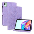 For Tecno Megapad 11 Lily Embossed Leather Tablet Case(Purple) - Others by PMC TechLife | Online Shopping South Africa | PMC TechLife | Buy Now Pay Later Mobicred