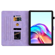 For Tecno Megapad 11 Lily Embossed Leather Tablet Case(Purple)