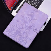 For Tecno Megapad 11 Lily Embossed Leather Tablet Case(Purple)