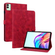 For Tecno Megapad 11 Lily Embossed Leather Tablet Case(Red) - Others by PMC TechLife | Online Shopping South Africa | PMC TechLife | Buy Now Pay Later Mobicred