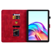 For Tecno Megapad 11 Lily Embossed Leather Tablet Case(Red)