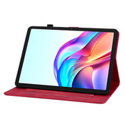 For Tecno Megapad 11 Lily Embossed Leather Tablet Case(Red)