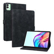 For Tecno Megapad 11 Lily Embossed Leather Tablet Case(Black)