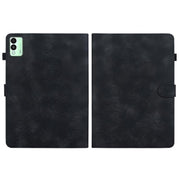 For Tecno Megapad 11 Lily Embossed Leather Tablet Case(Black)