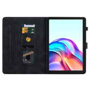 For Tecno Megapad 11 Lily Embossed Leather Tablet Case(Black)