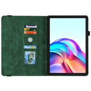 For Tecno Megapad 11 Butterfly Flower Embossed Leather Tablet Case(Green)