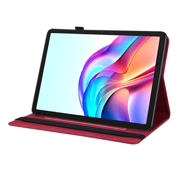 For Tecno Megapad 11 Butterfly Flower Embossed Leather Tablet Case(Red)