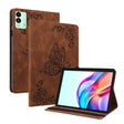 For Tecno Megapad 11 Butterfly Flower Embossed Leather Tablet Case(Brown) - Others by PMC TechLife | Online Shopping South Africa | PMC TechLife | Buy Now Pay Later Mobicred
