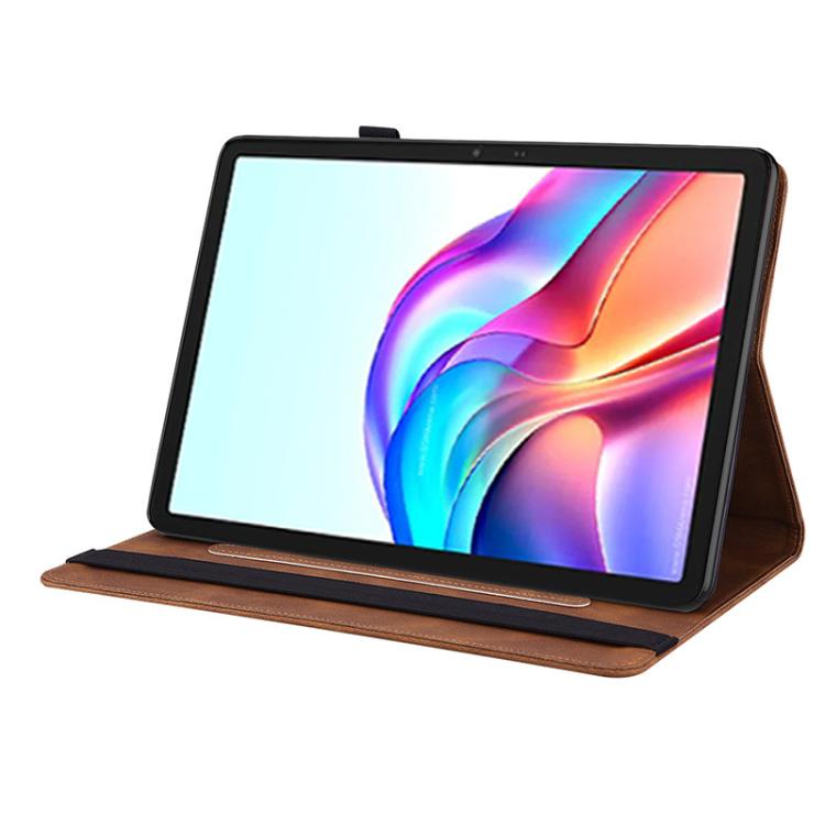 For Tecno Megapad 11 Butterfly Flower Embossed Leather Tablet Case(Brown)