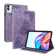 For Tecno Megapad 11 Butterfly Flower Embossed Leather Tablet Case(Purple) - Others by PMC TechLife | Online Shopping South Africa | PMC TechLife | Buy Now Pay Later Mobicred