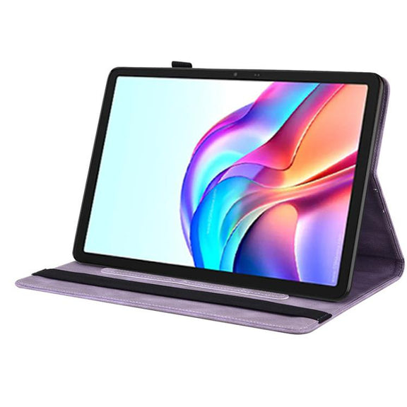 For Tecno Megapad 11 Butterfly Flower Embossed Leather Tablet Case(Purple)