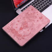 For Tecno Megapad 11 Butterfly Rose Embossed Leather Tablet Case(Pink)