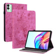 For Tecno Megapad 11 Butterfly Rose Embossed Leather Tablet Case(Rose Red) - Others by PMC TechLife | Online Shopping South Africa | PMC TechLife | Buy Now Pay Later Mobicred