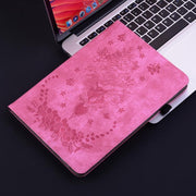 For Tecno Megapad 11 Butterfly Rose Embossed Leather Tablet Case(Rose Red)