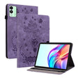 For Tecno Megapad 11 Butterfly Rose Embossed Leather Tablet Case(Purple) - Others by PMC TechLife | Online Shopping South Africa | PMC TechLife | Buy Now Pay Later Mobicred