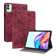 For Tecno Megapad 11 Butterfly Rose Embossed Leather Tablet Case(Red) - Others by PMC TechLife | Online Shopping South Africa | PMC TechLife | Buy Now Pay Later Mobicred