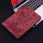 For Tecno Megapad 11 Butterfly Rose Embossed Leather Tablet Case(Red)