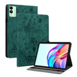 For Tecno Megapad 11 Butterfly Rose Embossed Leather Tablet Case(Green) - Others by PMC TechLife | Online Shopping South Africa | PMC TechLife | Buy Now Pay Later Mobicred