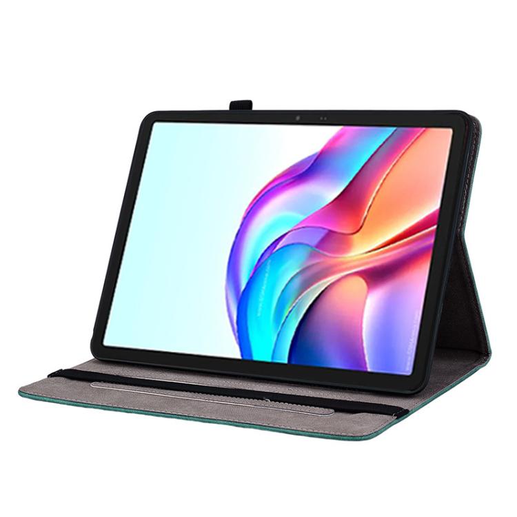 For Tecno Megapad 11 Butterfly Rose Embossed Leather Tablet Case(Green)