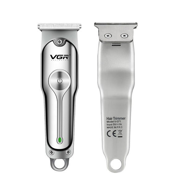VGR V-071 5W Carbon Steel Blade USB Electric Hair Clipper(Silver)