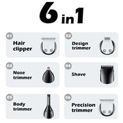 VGR V-106 6-in-1 Digital Display Electric Hair Clipper Kit(Gold)